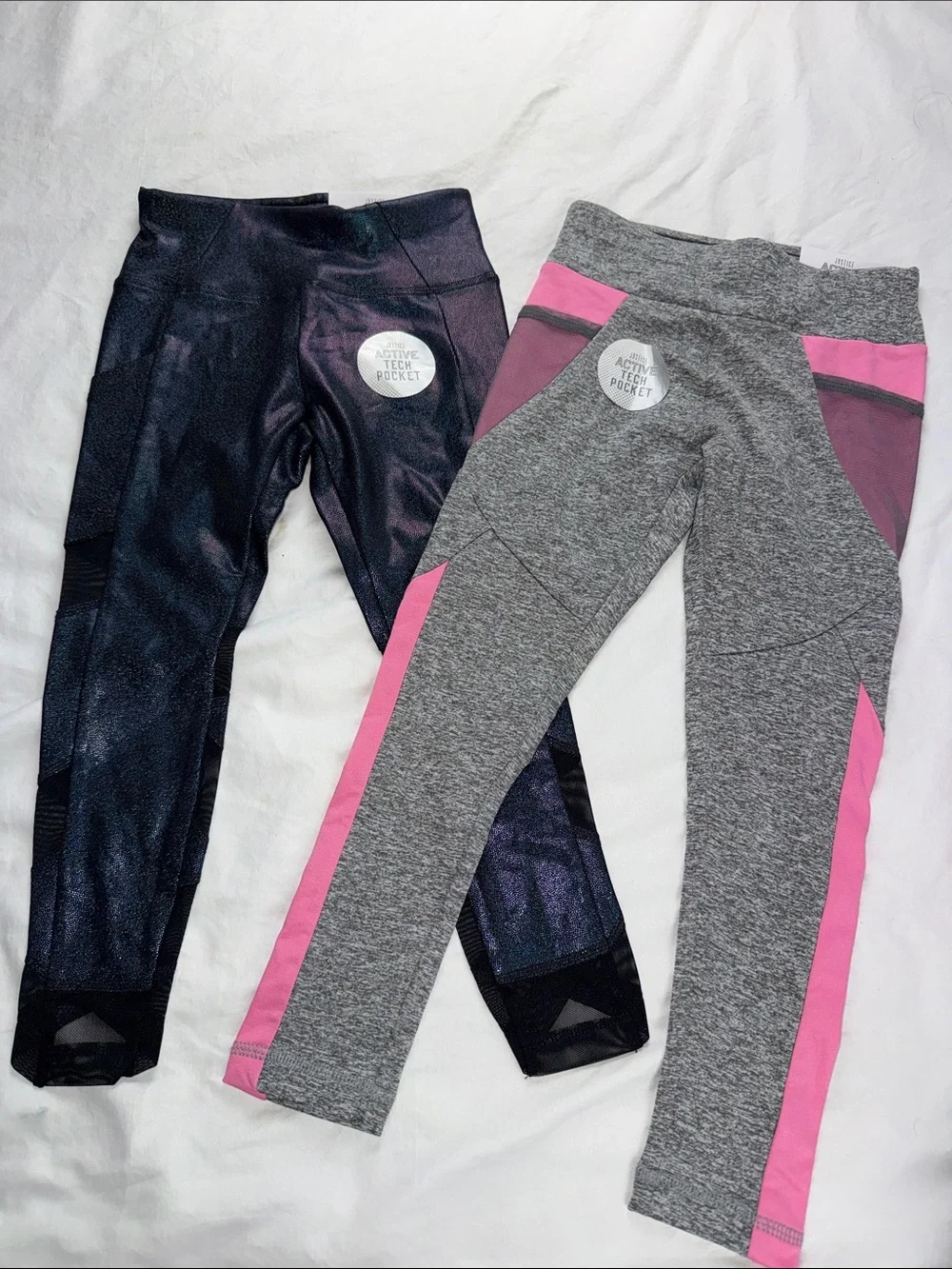Kids Active justice Leggings - Gray/Pink & Black Options